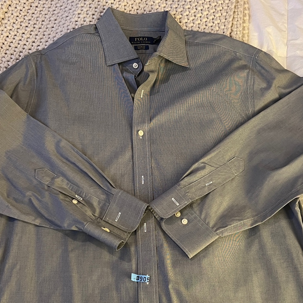 Polo by Ralph Lauren Charcoal Dress Shirt Classic Fit Easy Care